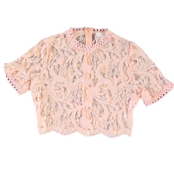 EC PEACH BRAND LACE CROP TOP SZ.M - Picture 1 of 4